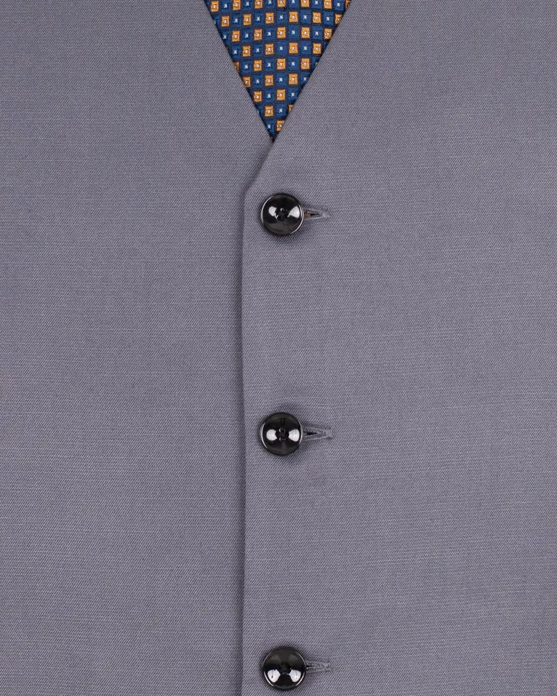 Storm Gray Wool Rich Waistcoat 5