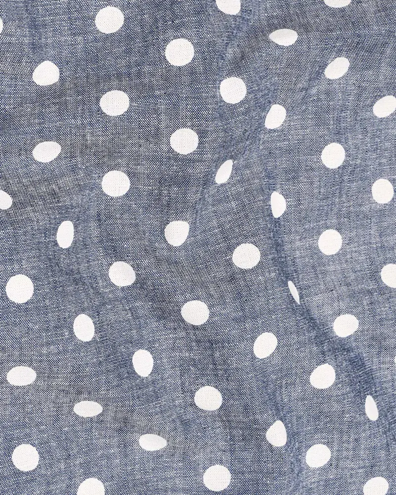 Storm Grey Polka Dots Denim Shirt 2