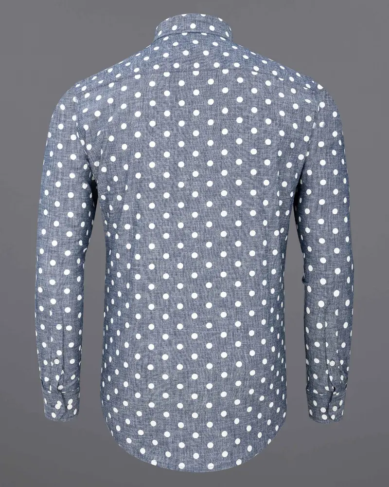 Storm Grey Polka Dots Denim Shirt 6