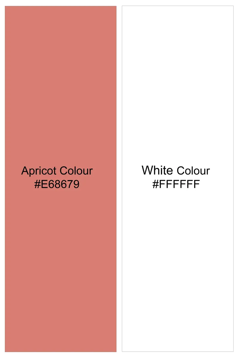 Strivaro-Apricot Peach And Bright White Awning Striped Super Soft Premium Cotton Dress Shirt 7