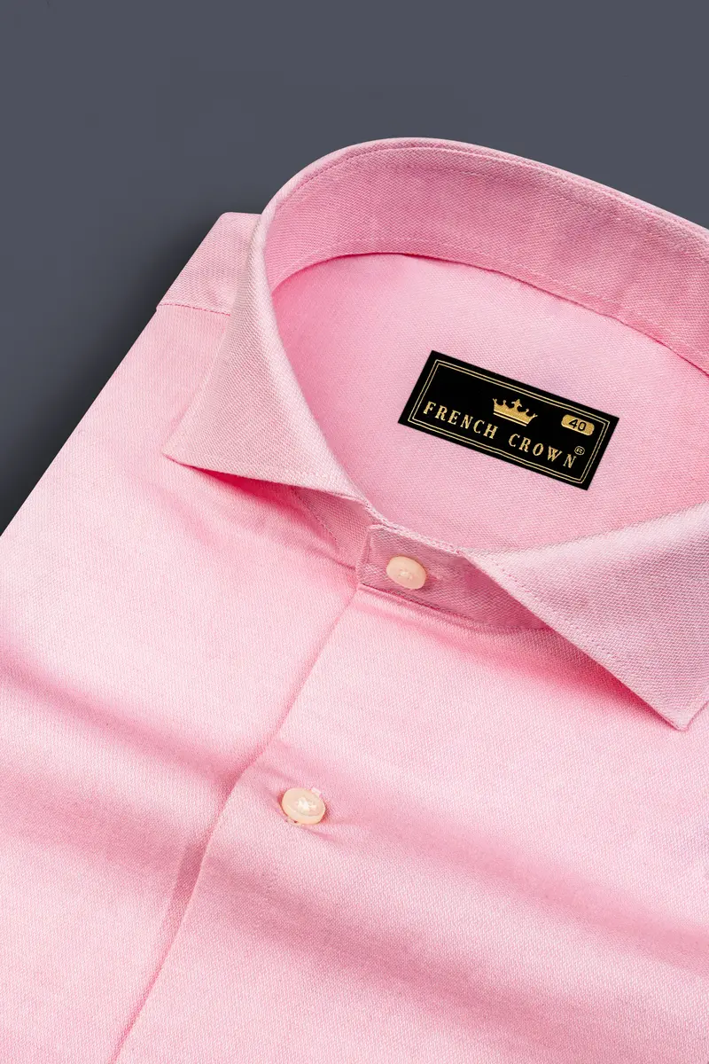 Sundown Pink Dobby Textured Premium Giza Cotton Shirt 1