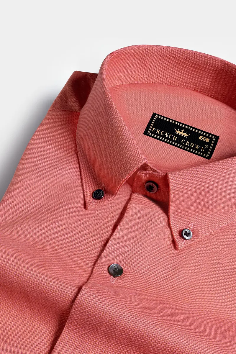 Sunglo Peach Royal Oxford Button Down Shirt 1
