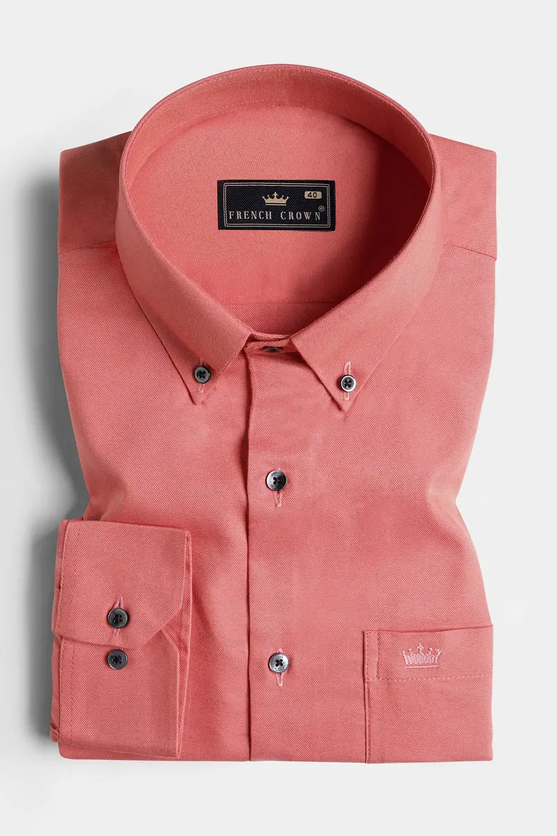 Sunglo Peach Royal Oxford Button Down Shirt 3