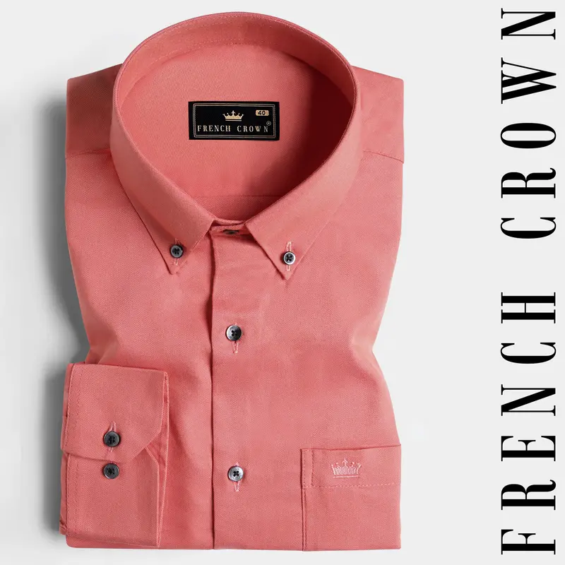 Sunglo Peach Royal Oxford Button Down Shirt 7
