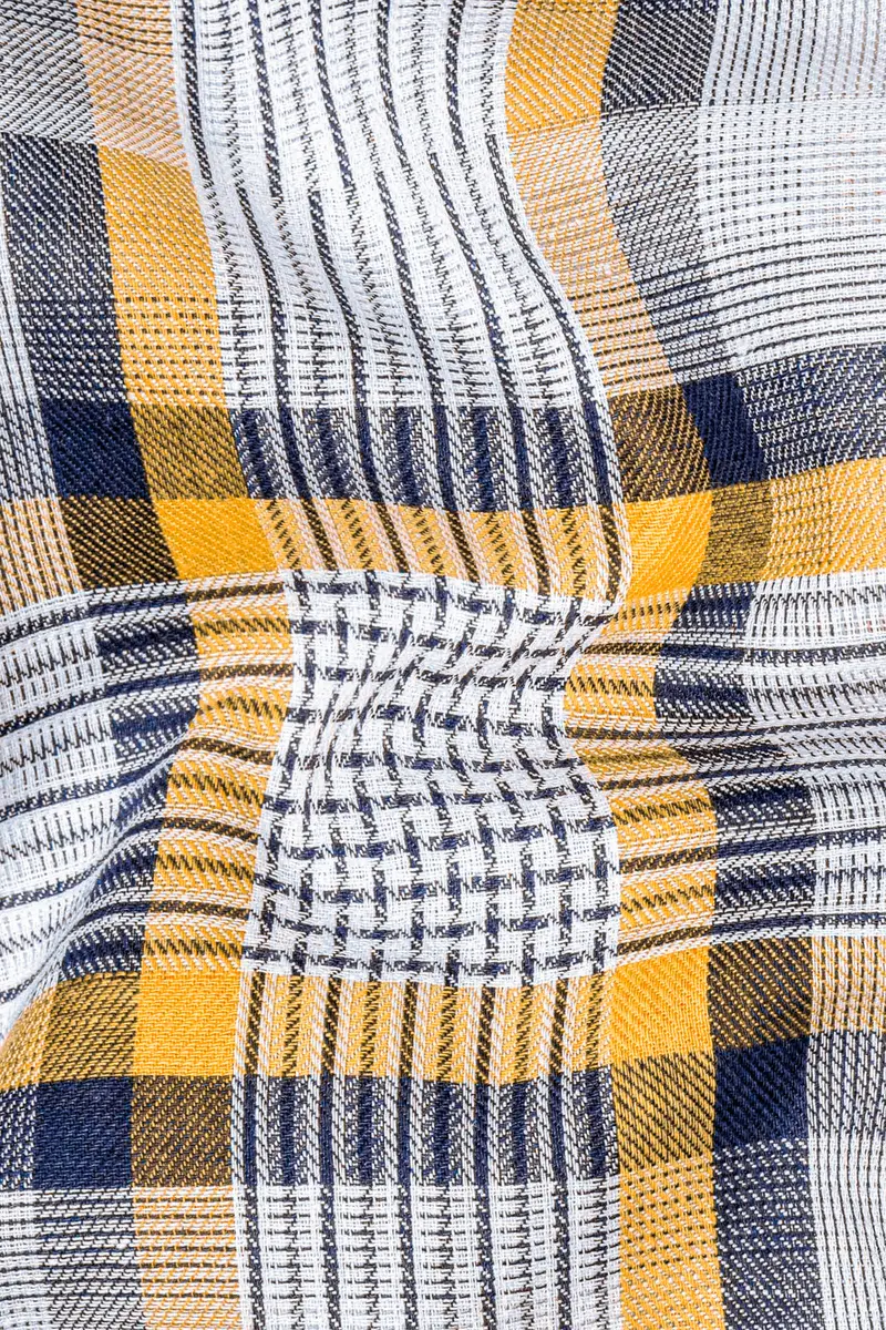 Sunglow With Rhino Blue Twill Plaid Premium Cotton Shirt 2
