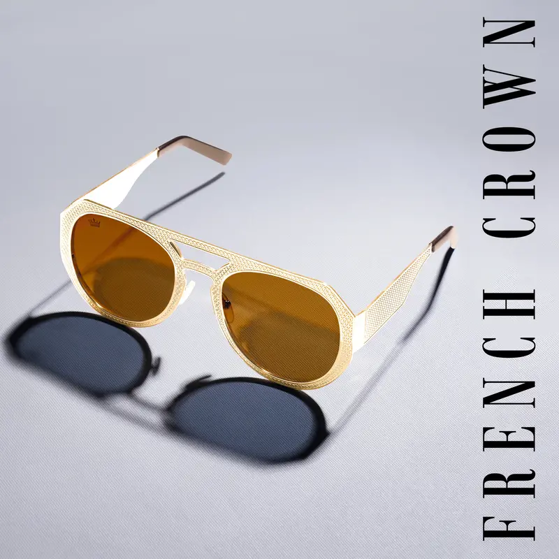Sunny Yellow French Crown Full Rim Unisex Sunglasses 1