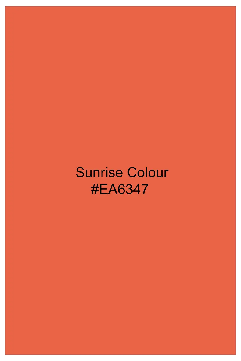 Sunrise Orange Solid Chambray Premium Giza Cotton Shirt 8