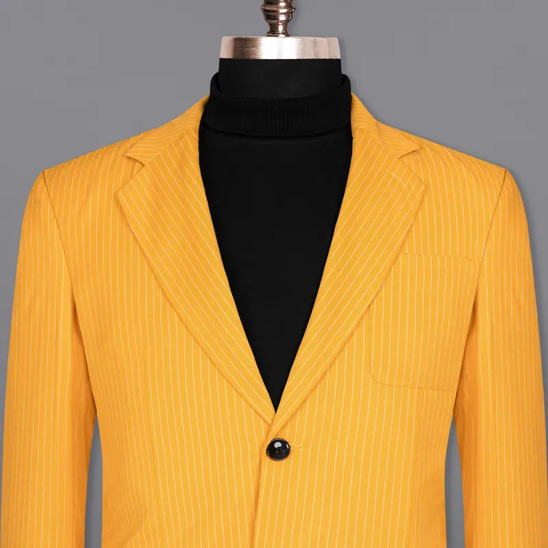 Sunshine Yellow Woolrich Striped Sports Blazer 1