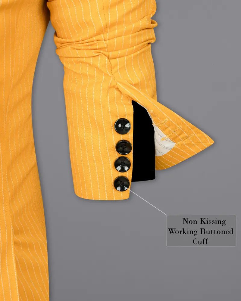 Sunshine Yellow Woolrich Striped Sports Blazer 10
