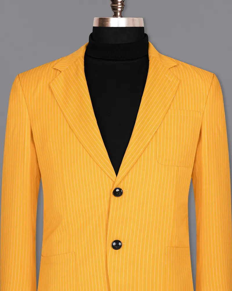 Sunshine Yellow Woolrich Striped Sports Blazer 2