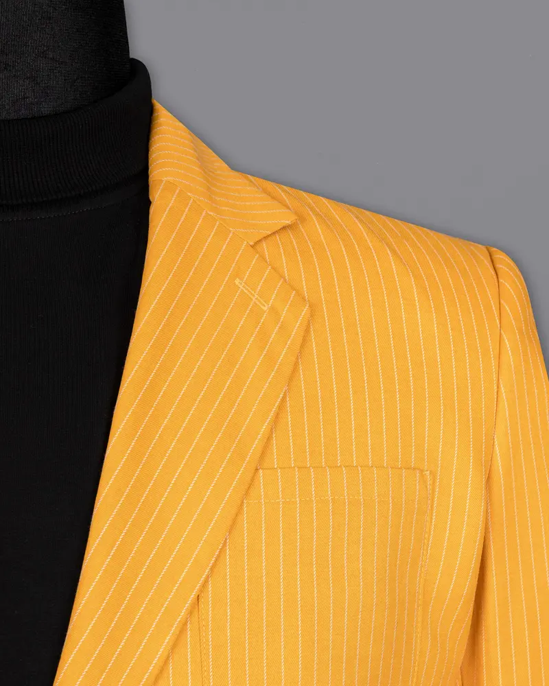Sunshine Yellow Woolrich Striped Sports Blazer 5