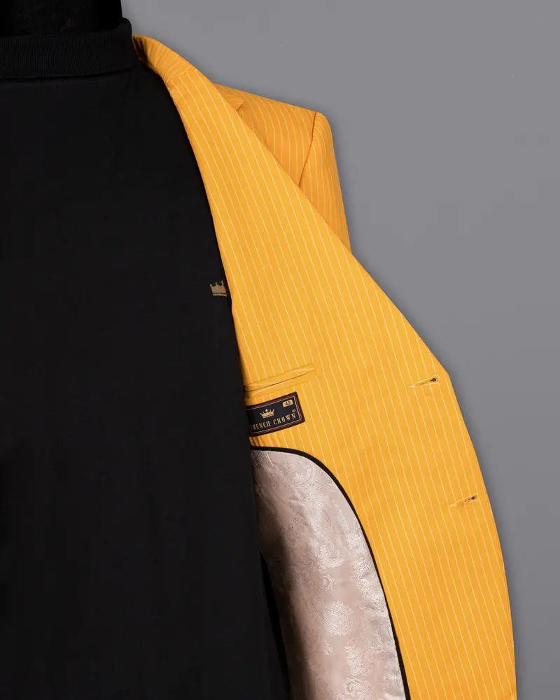 Sunshine Yellow Woolrich Striped Sports Blazer 6