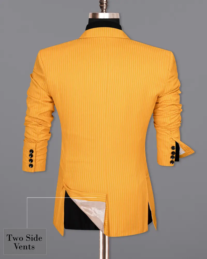 Sunshine Yellow Woolrich Striped Sports Blazer 9