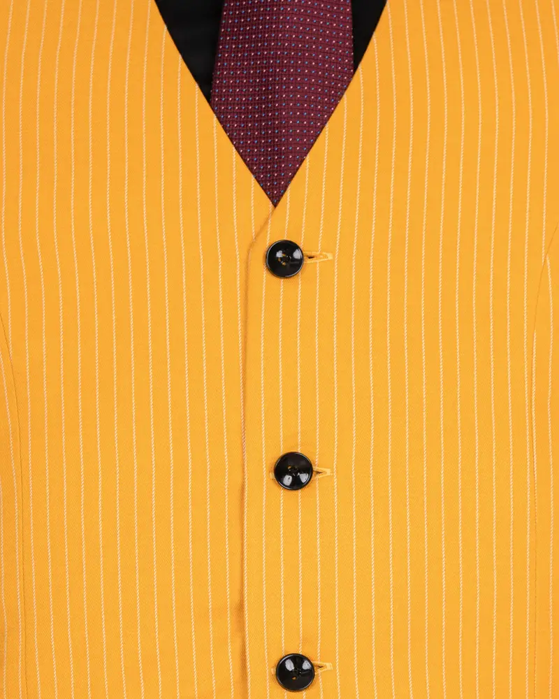 Sunshine Yellow Woolrich Striped Sports Waistcoat 5
