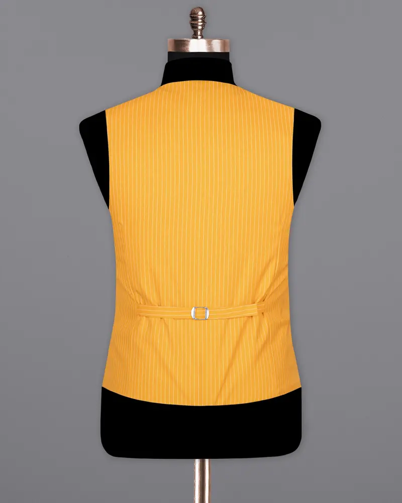 Sunshine Yellow Woolrich Striped Sports Waistcoat 6