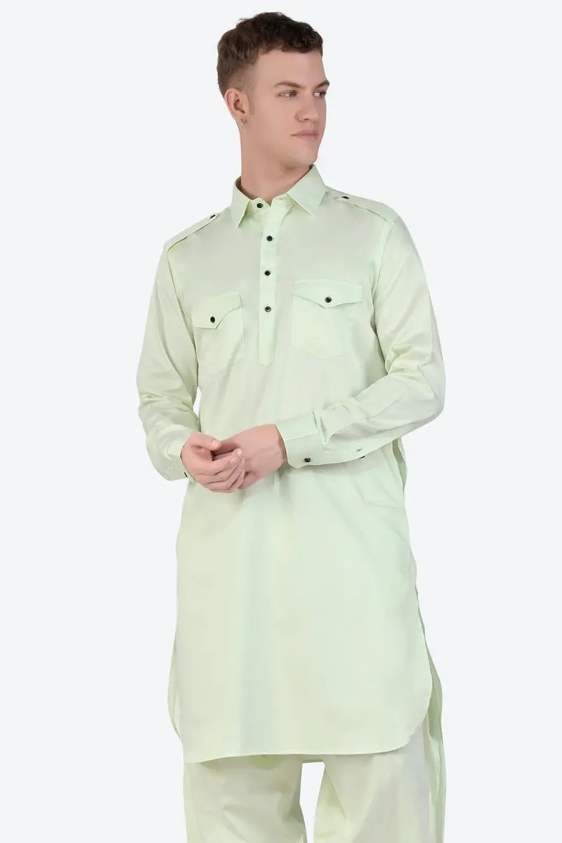 Surf Crest Subtle Sheen Super Soft Premium Cotton Pathani Kurta 2