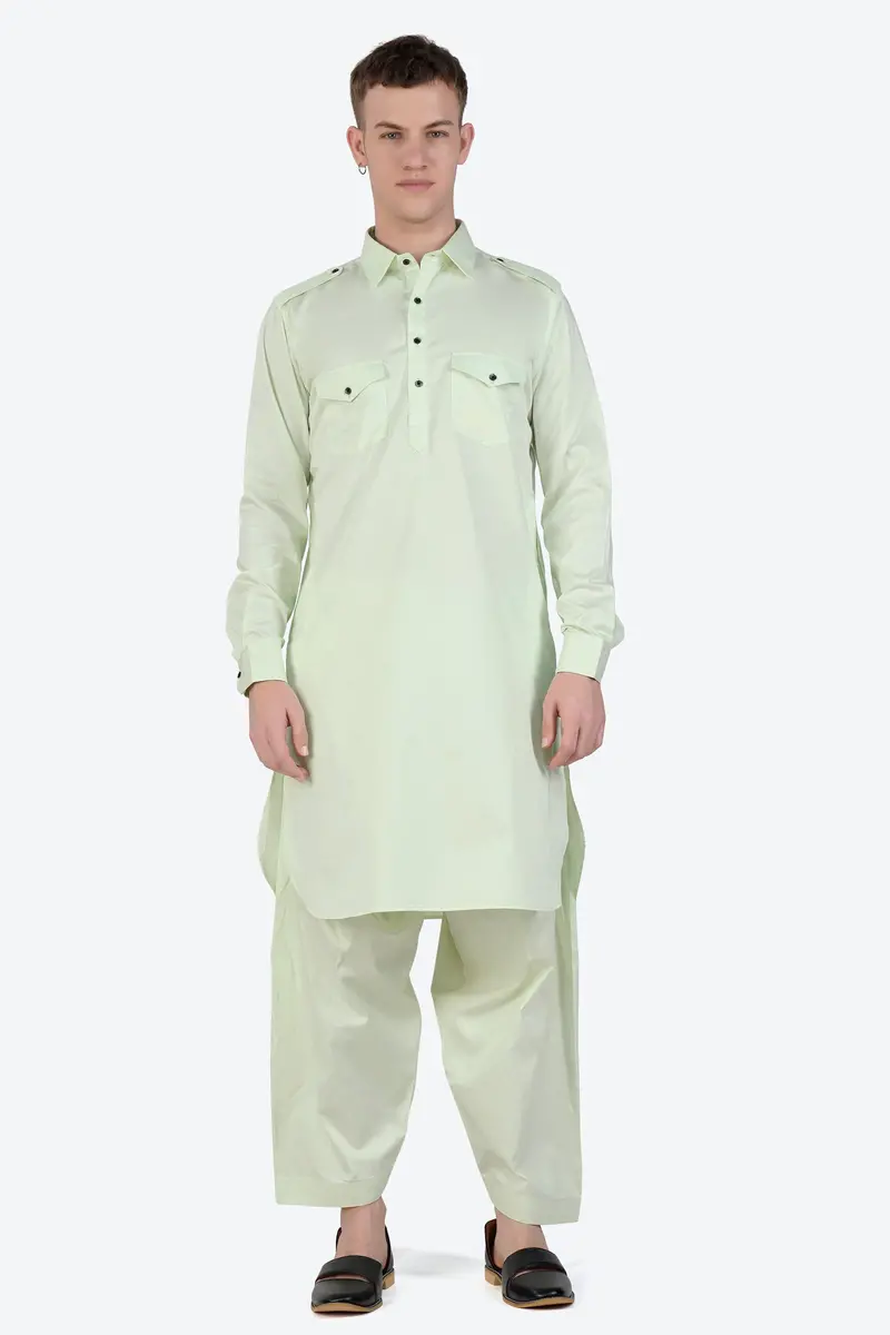 Surf Crest Subtle Sheen Super Soft Premium Cotton Pathani Kurta 7