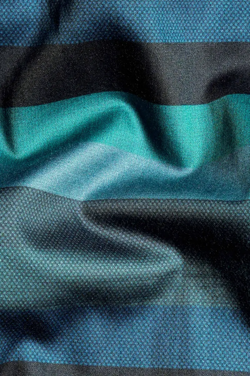 Surfie Green And Tuatara Gray Multicolour Striped Subtle Sheen Super Soft Premium Cotton Shirt 2