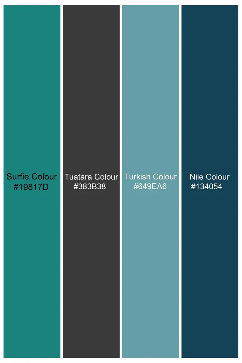 Surfie Green And Tuatara Gray Multicolour Striped Subtle Sheen Super Soft Premium Cotton Shirt 5