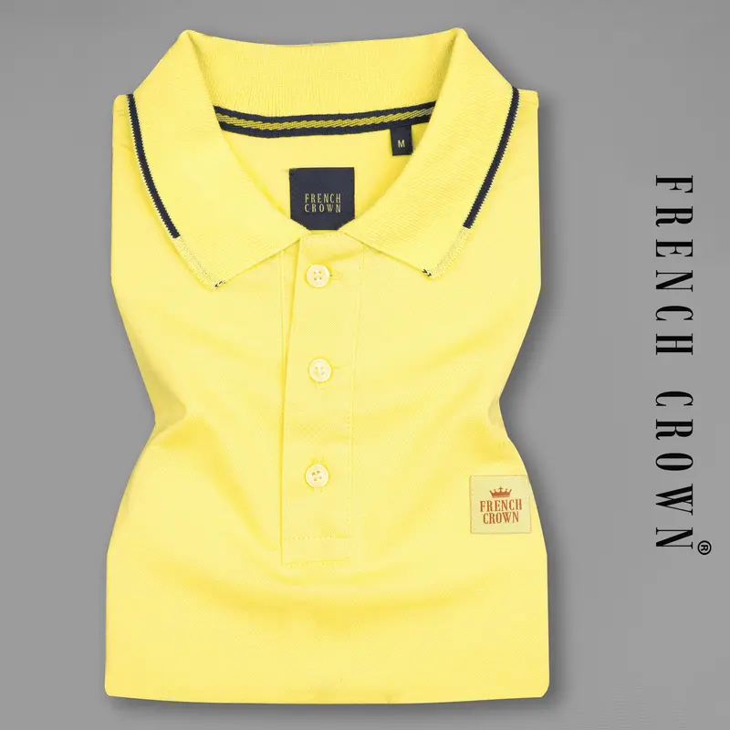 Sweet Corn Yellow Organic Cotton Mercerised Pique Polo 1