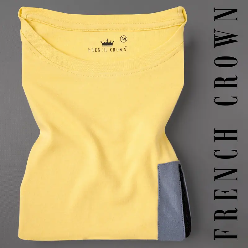 Sweet Corn Yellow With Zipper Pocket Heavyweight Premium Cotton Winter T-Shirt 1