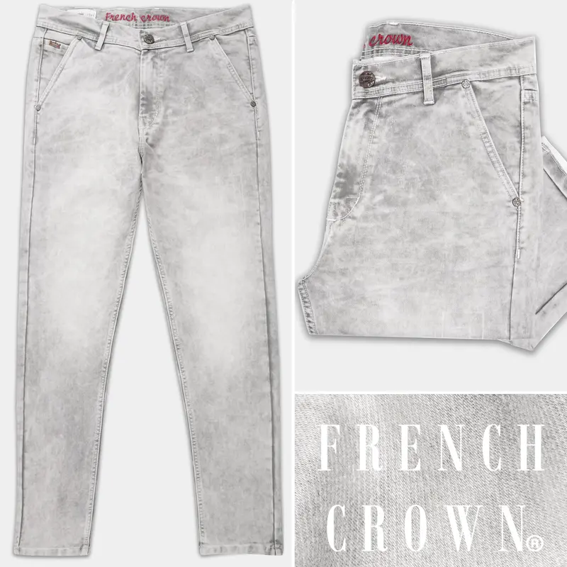 Swirl Gray Washed Stretchable Denim 1
