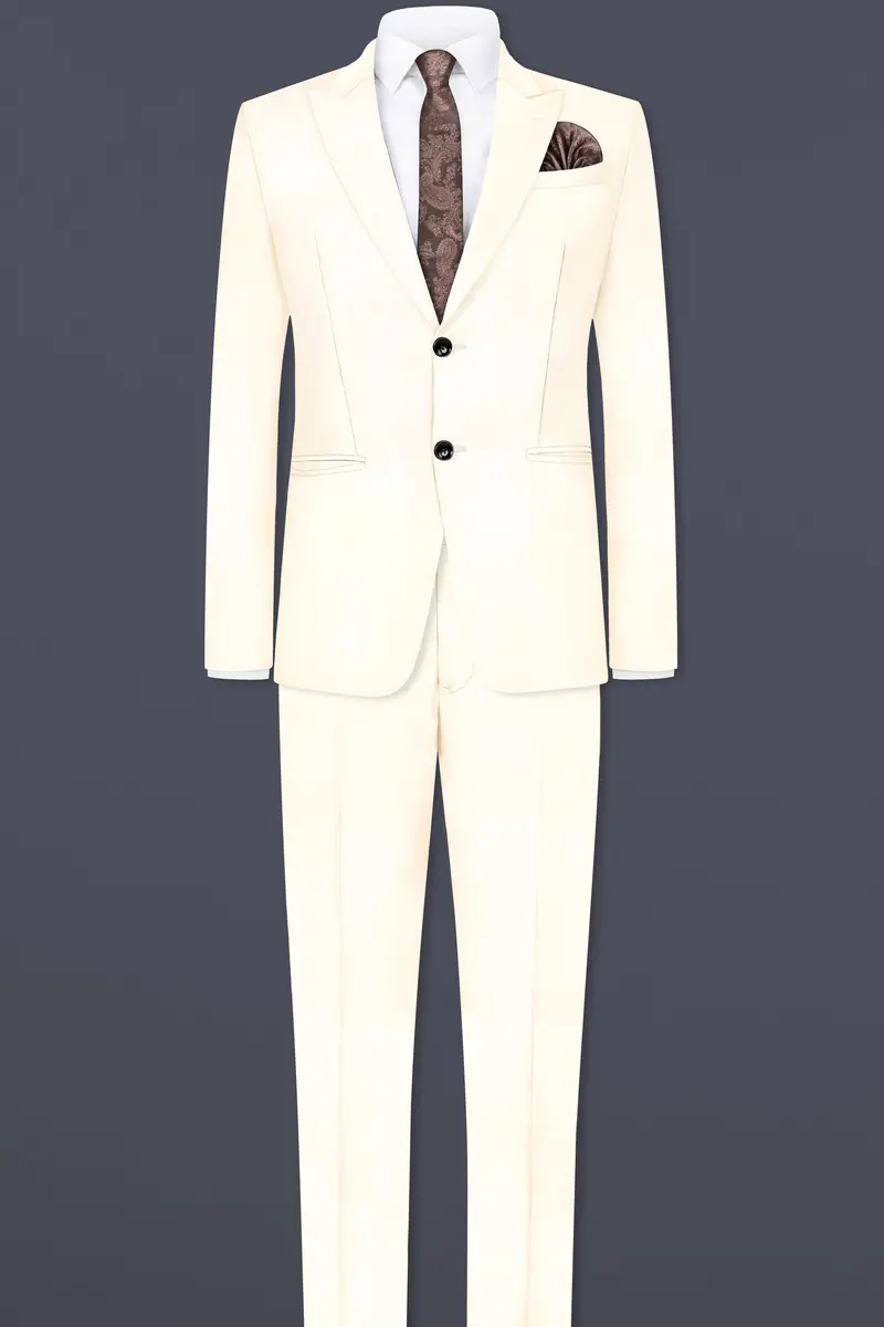 Swizzle Cream Solid Cotton Single Breasted Blazer 9