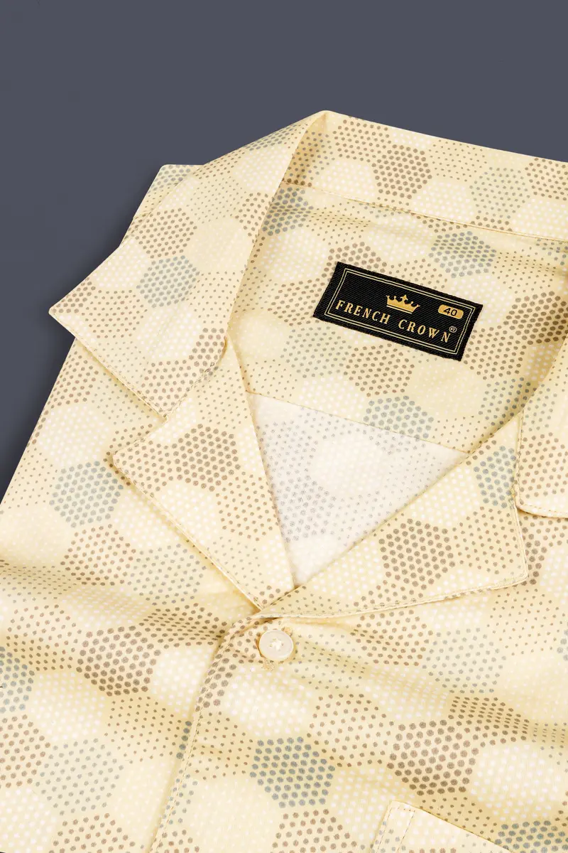 Swizzle Yellow Beehive Printed Subtle Sheen Super Soft Premium Cotton Shirt 9
