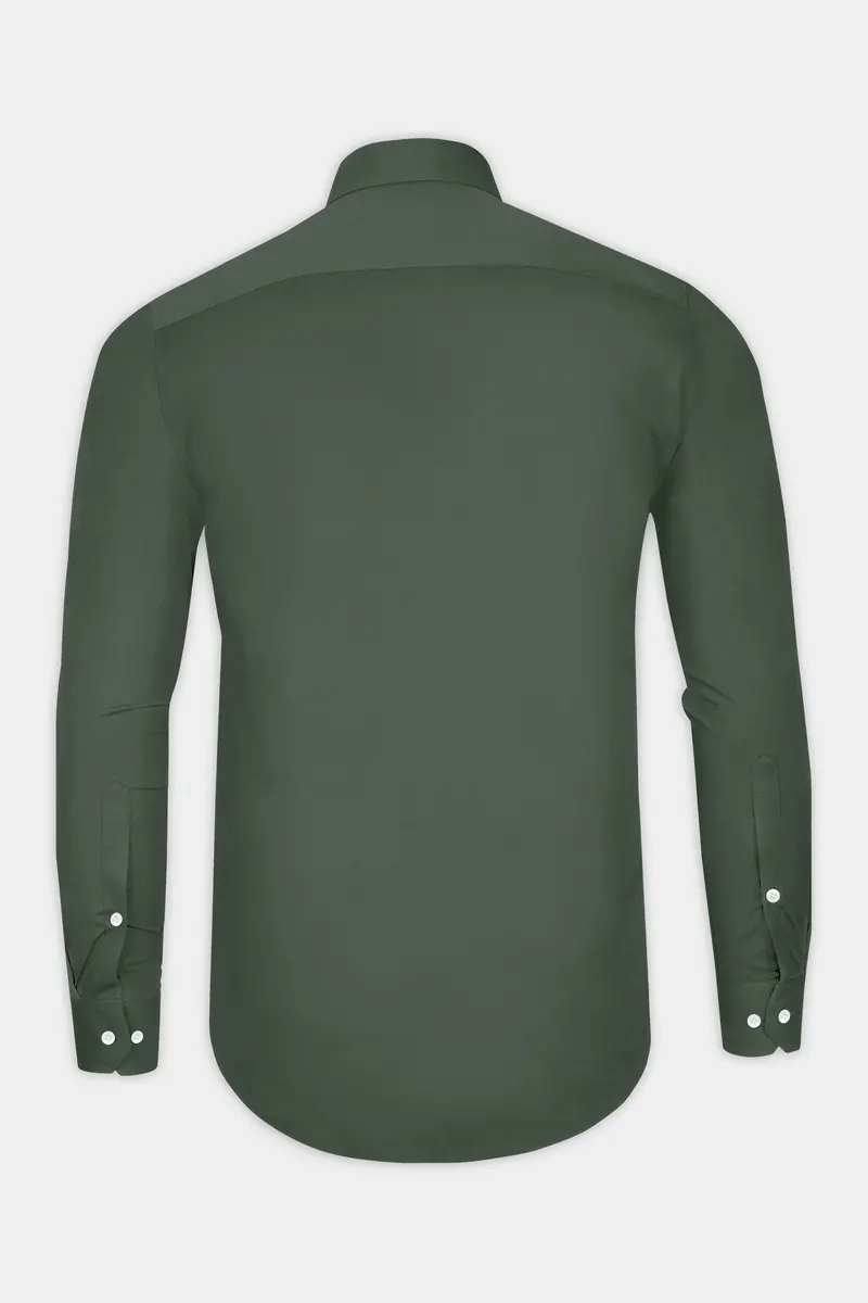 Sylvoro-Nandor Green Subtle Sheen Super Soft Premium Cotton Tuxedo Dress Shirt 7