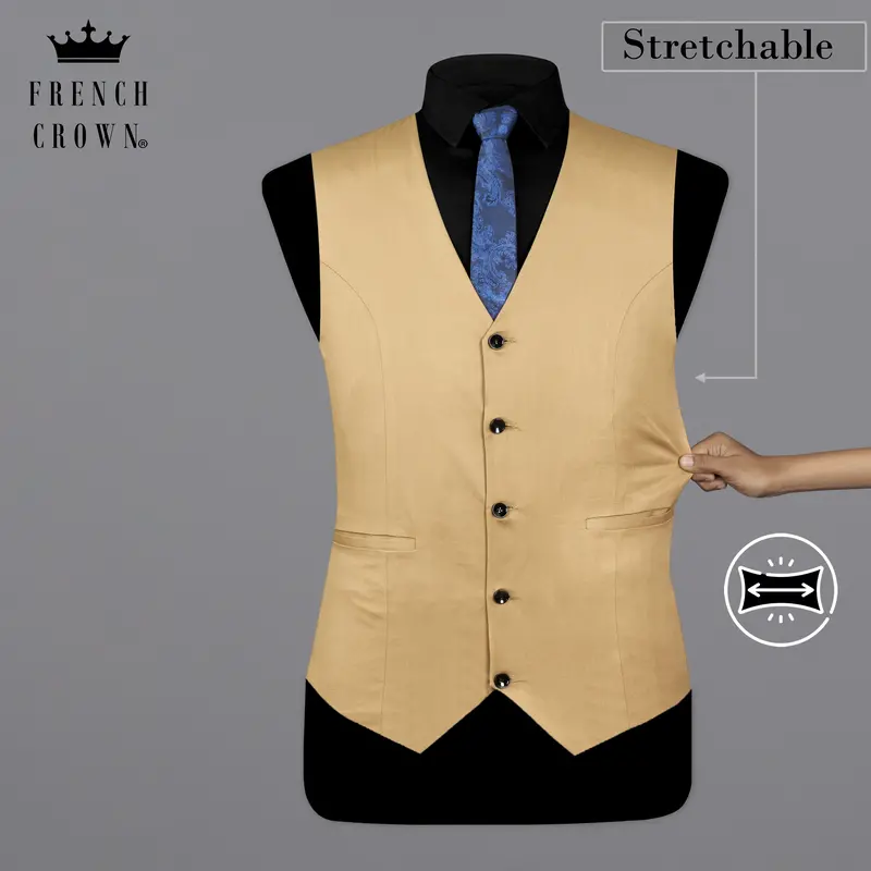 Tacao Light Brown Stretchable Traveler Waistcoat 1