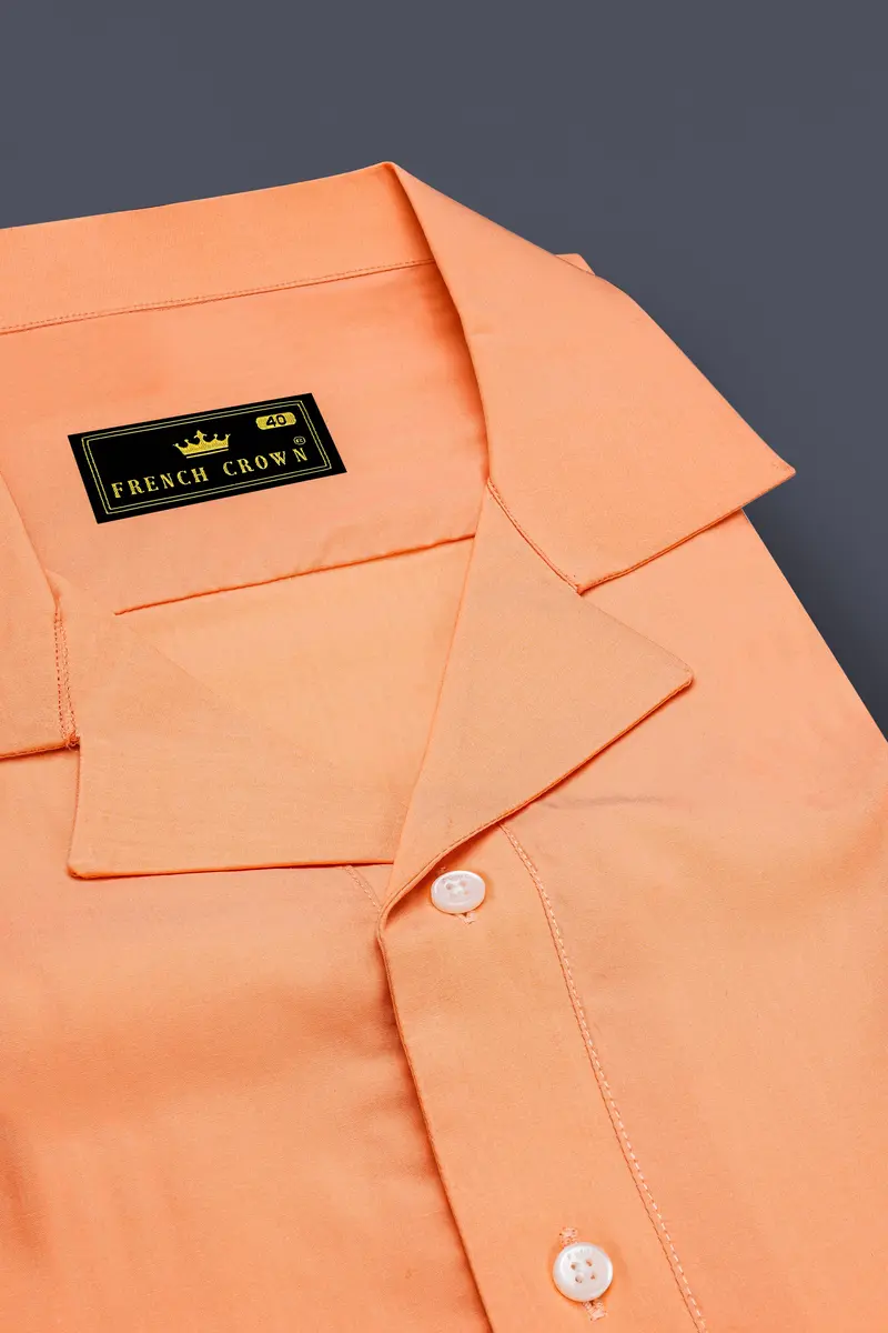 Tacao Orange Premium Cotton Designer Shirt 4
