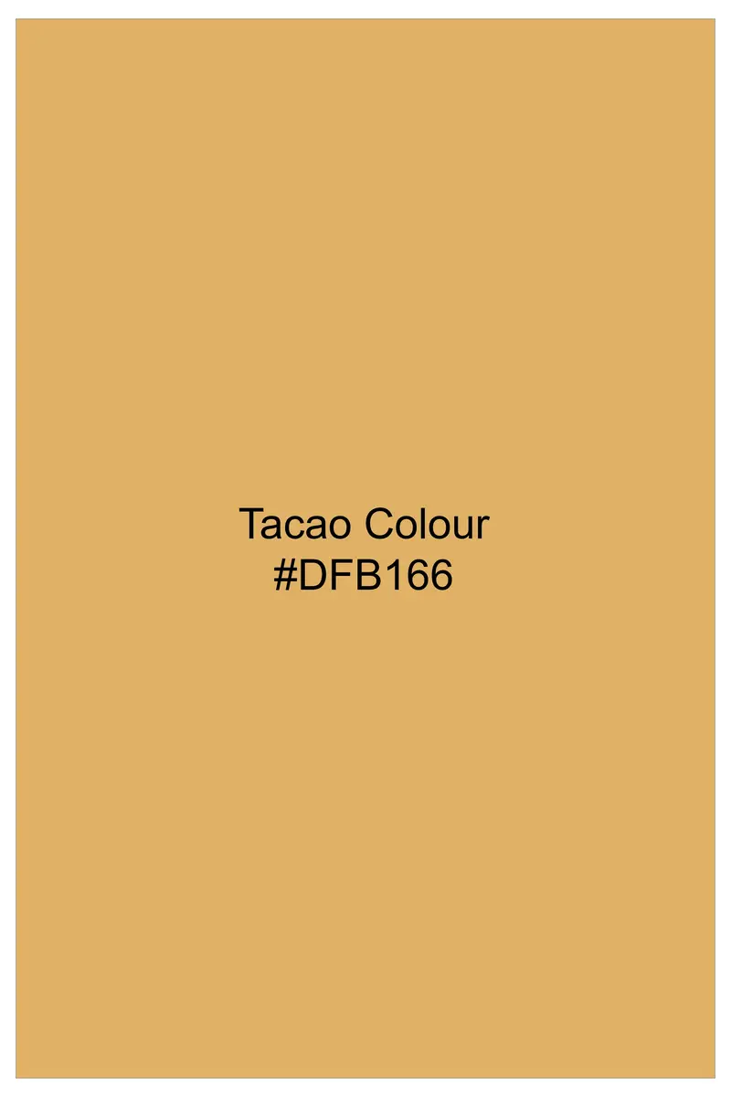 Tacao Yellow Printed Corduroy Designer Shirt 8