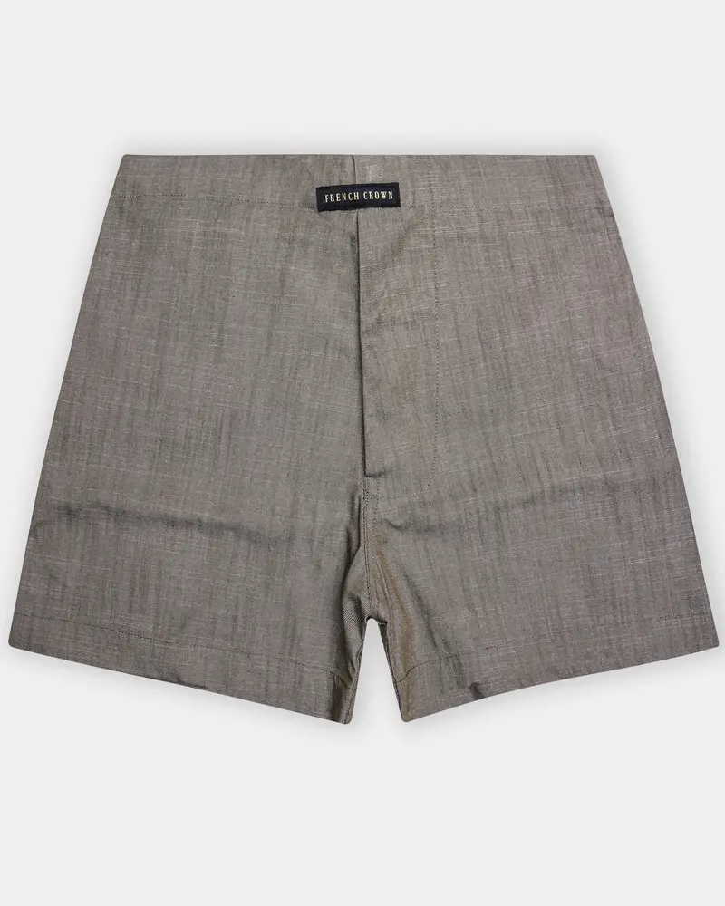 Tactyl-Ironside Gray Textured Luxurious Linen Boxer 1