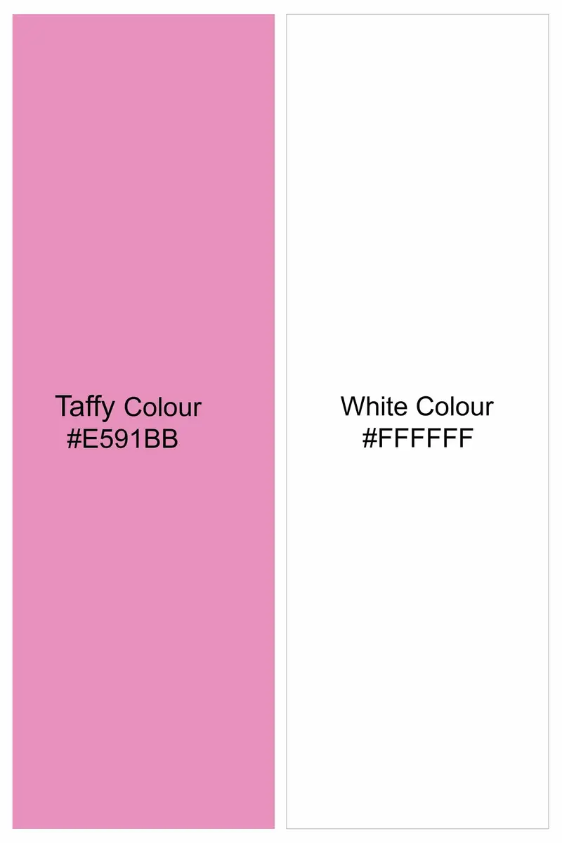 Taffy Pink And Bright White Striped Seersucker Giza Cotton Shirt 5