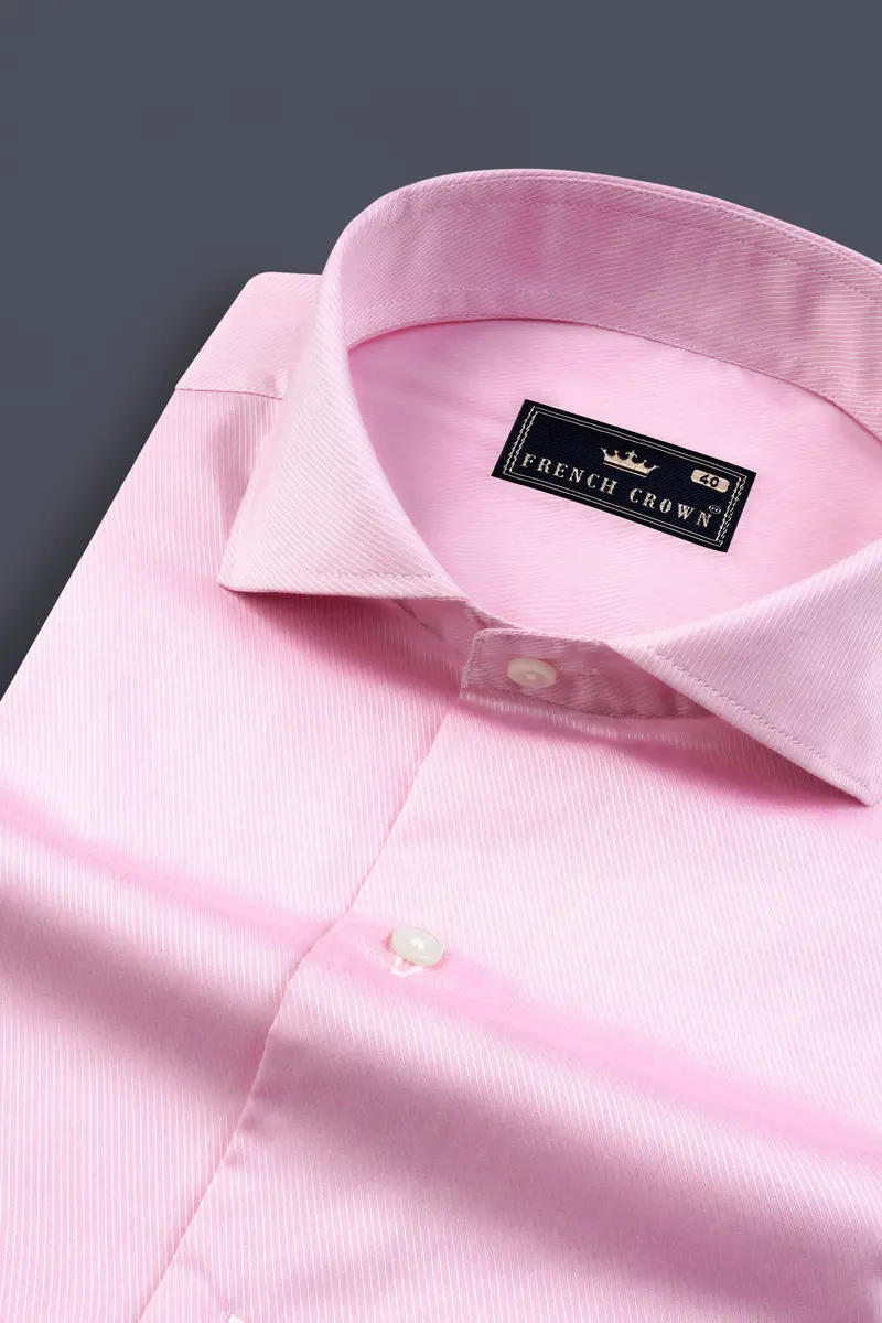 Taffy Pink Twill Premium Cotton Shirt 1
