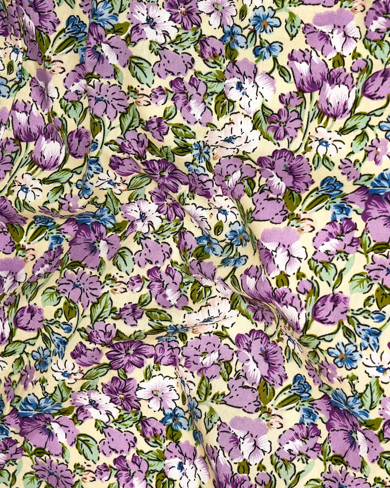 Tahuna Green With Wistteria Purple Floral Printed Premium Cotton Shirt 3