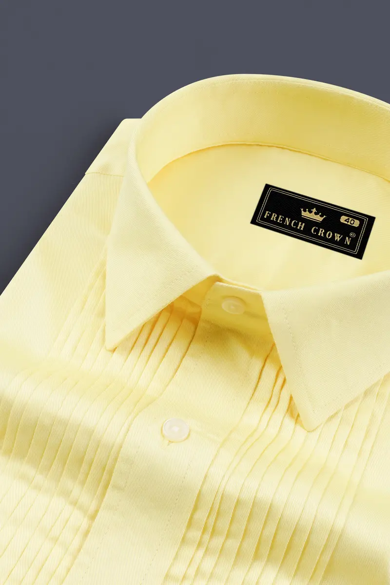 Tahuna Sands Snake Pleated Premium Tencel Tuxedo Shirt 4