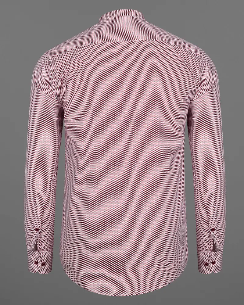 Tamarillo Red And White Printed Premium Cotton Shirt 6