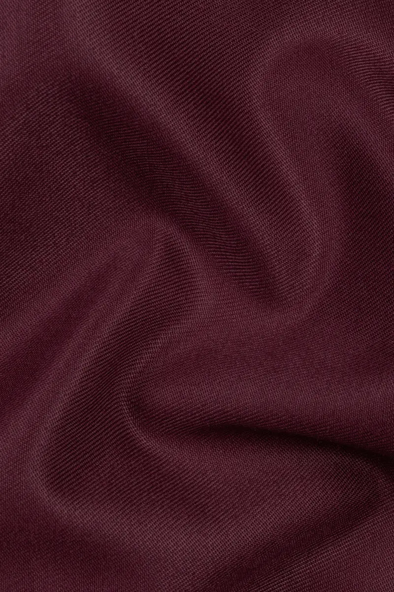 Tamarind Maroon Wool Blend Cross Placket Bandhgala Blazer 3