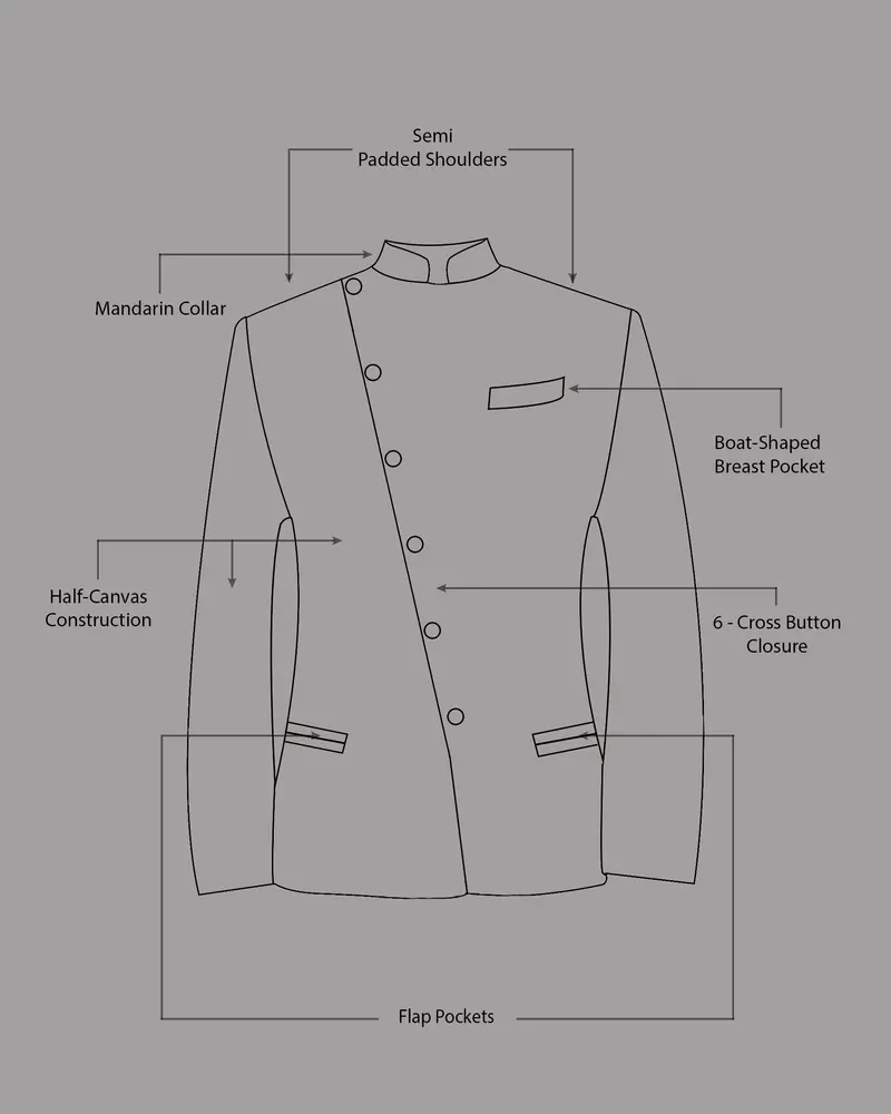 Tamarind Maroon Wool Blend Cross Placket Bandhgala Blazer 9