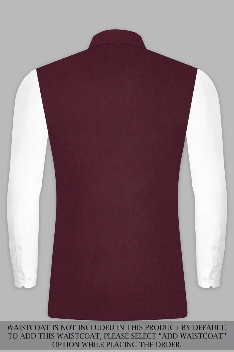 Tamarind Maroon Wool Blend Cross Placket Bandhgala Suit 16