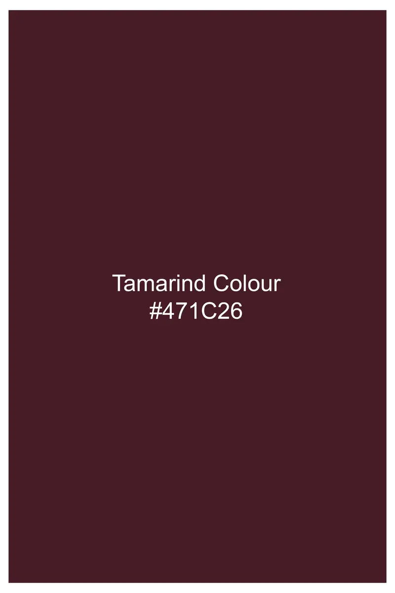 Tamarind Maroon Wool Blend Cross Placket Bandhgala Suit 18