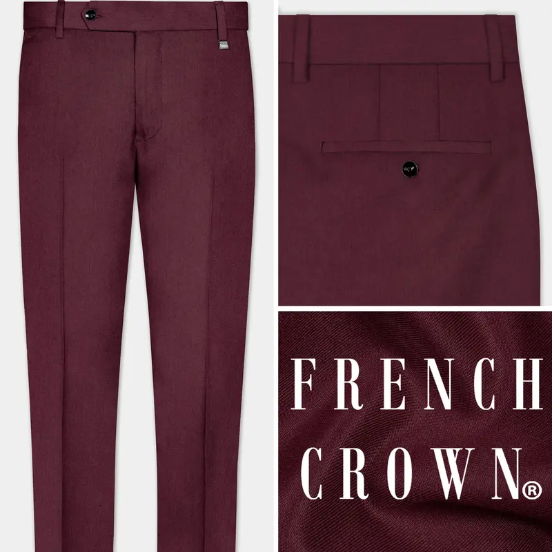 Tamarind Maroon Wool Blend Pant 1