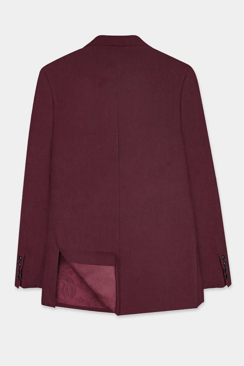 Tamarind Maroon Wool Blend Single Breasted Blazer 8