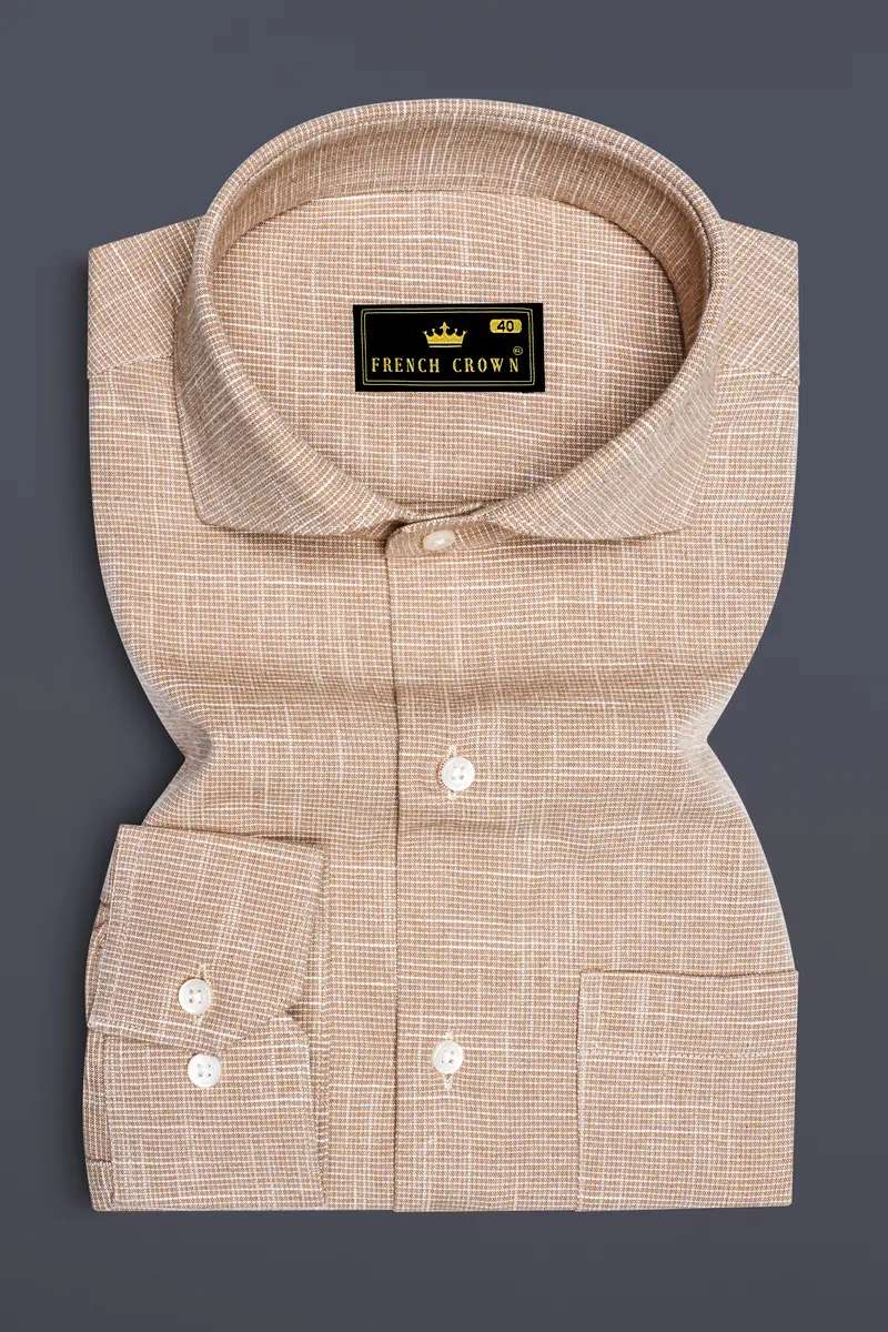 Tan Brown Chambray Shirt 4