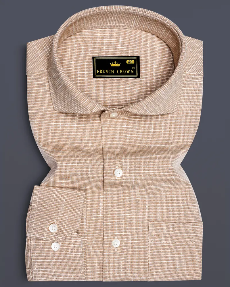 Tan Brown Chambray Shirt 6