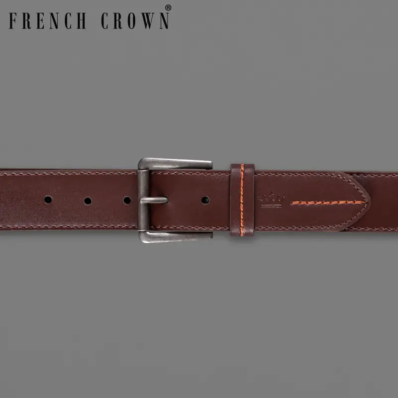 Tan Brown With Metallic Buckle Leather Free Lightweight Handcrafted Belt 1