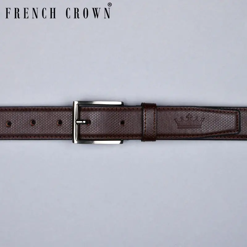 Tan Triangle Textured Vegan Leather Handcrafted Belt 1