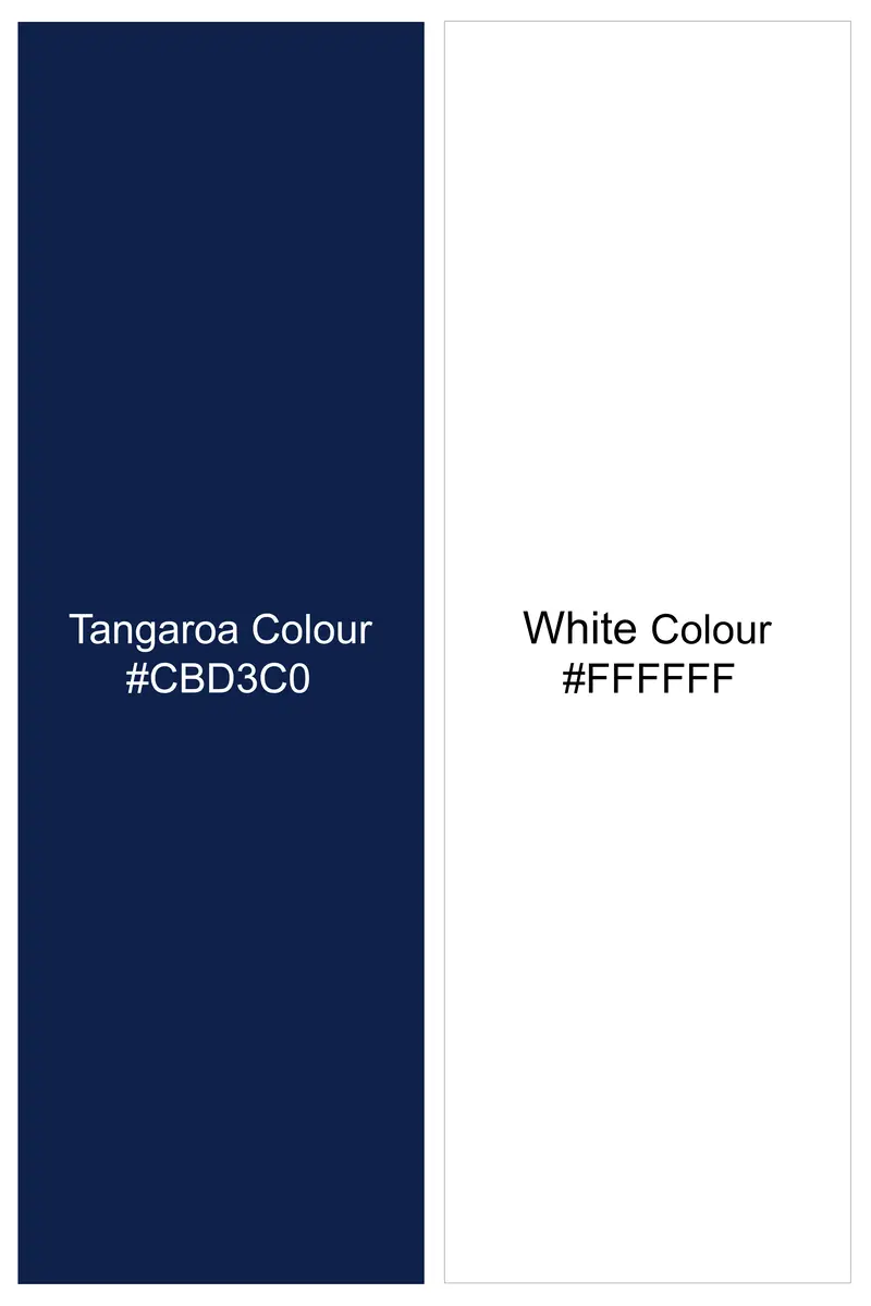 Tangaroa Blue And Bright White Checked Premium Giza Cotton Shirt 8