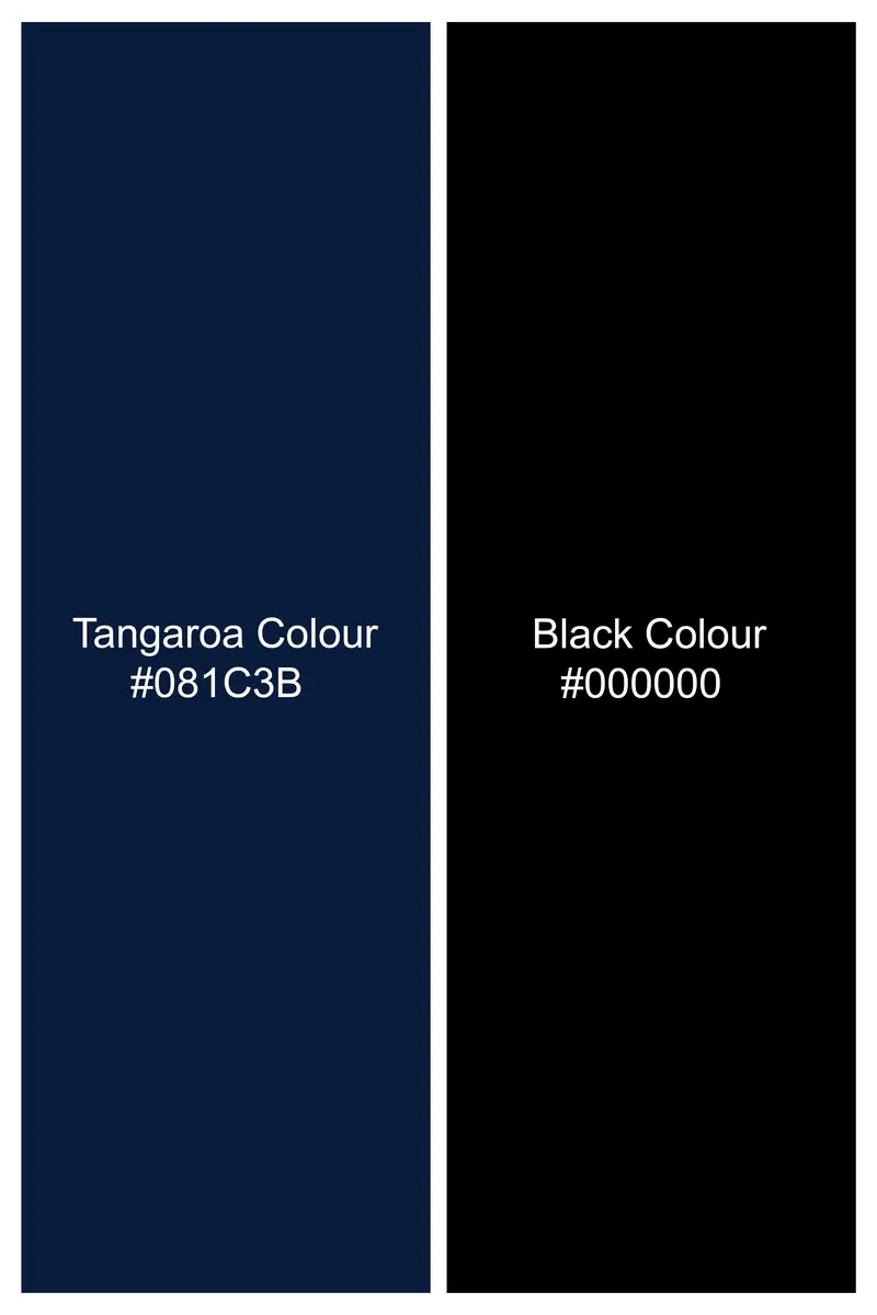 Tangaroa Blue And Subtle Black Checkered Wool Rich Waistcoat 6